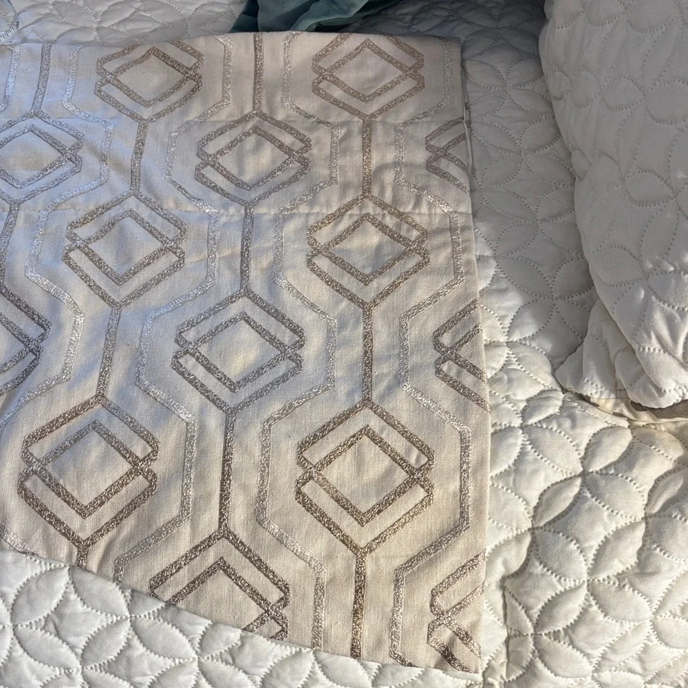 Valance Custom Made Elegant Neutrals Gathered in Rod w/ Ruffled Top 50 x 18 in